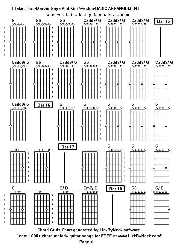 Chord Grids Chart of chord melody fingerstyle guitar song-It Takes Two-Marvin Gaye And Kim Weston-BASIC ARRANGEMENT,generated by LickByNeck software.